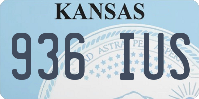 KS license plate 936IUS
