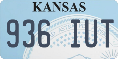 KS license plate 936IUT