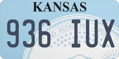 KS license plate 936IUX
