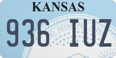 KS license plate 936IUZ