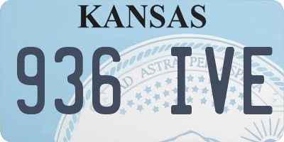 KS license plate 936IVE
