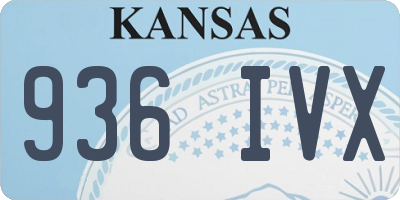 KS license plate 936IVX