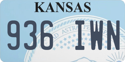KS license plate 936IWN