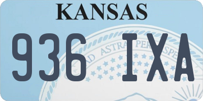 KS license plate 936IXA