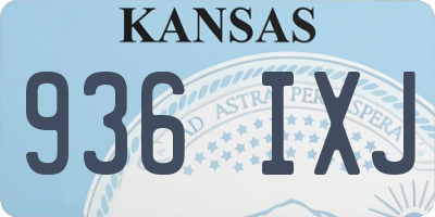 KS license plate 936IXJ