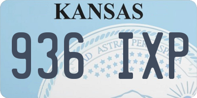 KS license plate 936IXP