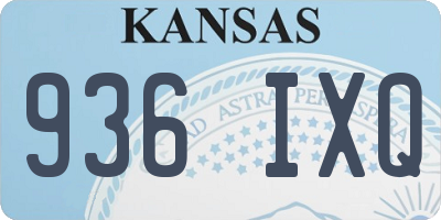 KS license plate 936IXQ