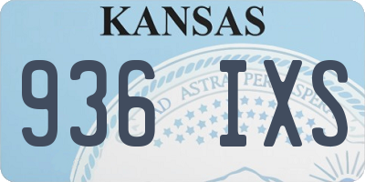 KS license plate 936IXS