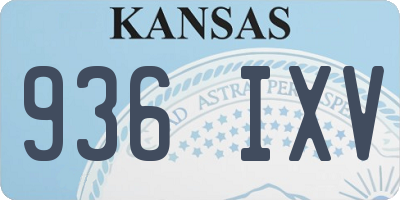 KS license plate 936IXV