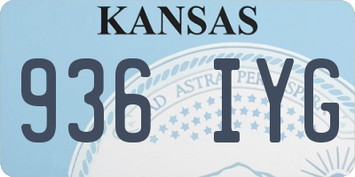KS license plate 936IYG