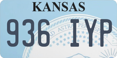KS license plate 936IYP