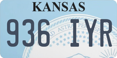 KS license plate 936IYR