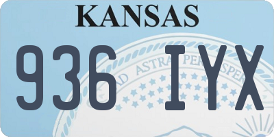 KS license plate 936IYX
