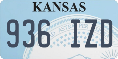 KS license plate 936IZD