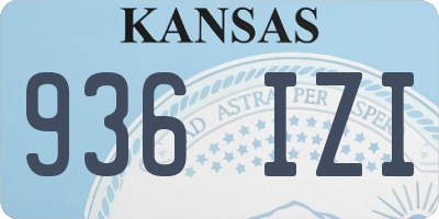 KS license plate 936IZI
