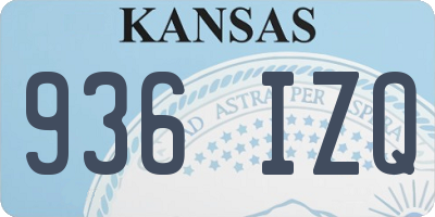 KS license plate 936IZQ
