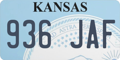 KS license plate 936JAF