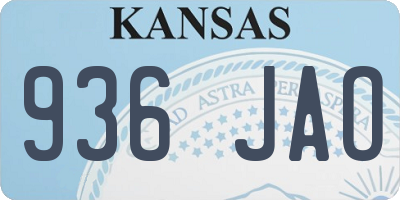 KS license plate 936JAO