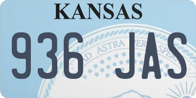 KS license plate 936JAS