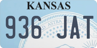 KS license plate 936JAT