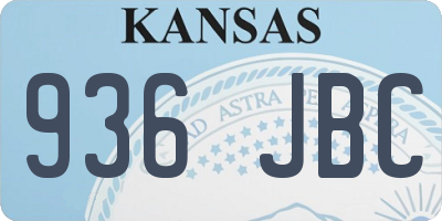 KS license plate 936JBC