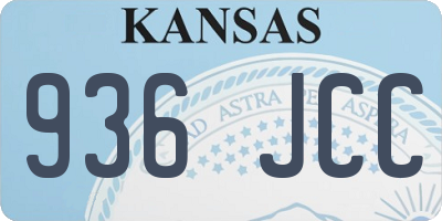 KS license plate 936JCC
