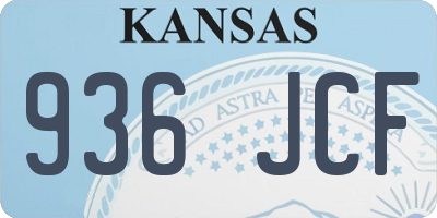 KS license plate 936JCF