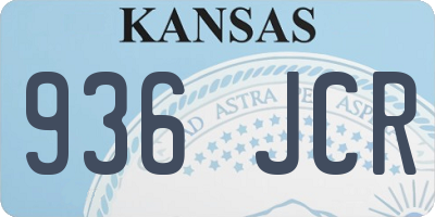 KS license plate 936JCR