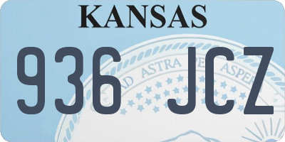 KS license plate 936JCZ