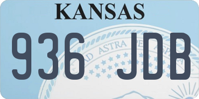 KS license plate 936JDB