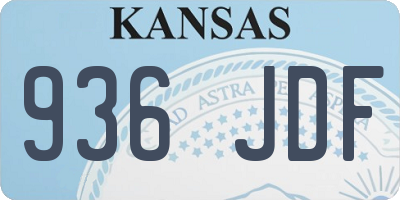 KS license plate 936JDF