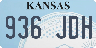 KS license plate 936JDH