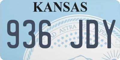 KS license plate 936JDY