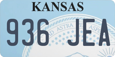 KS license plate 936JEA