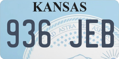 KS license plate 936JEB