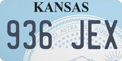 KS license plate 936JEX