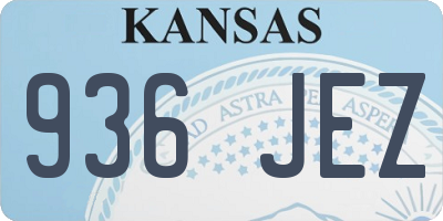 KS license plate 936JEZ