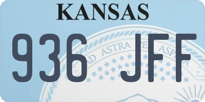 KS license plate 936JFF