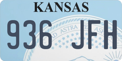 KS license plate 936JFH