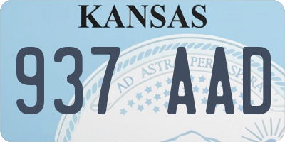 KS license plate 937AAD