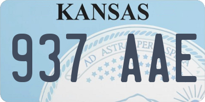 KS license plate 937AAE
