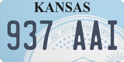 KS license plate 937AAI