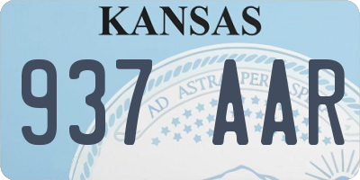 KS license plate 937AAR