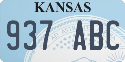 KS license plate 937ABC