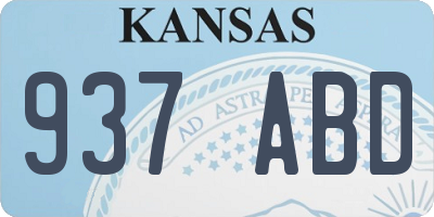 KS license plate 937ABD