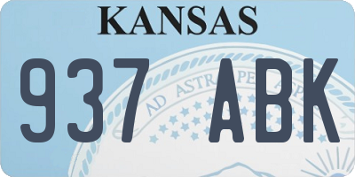 KS license plate 937ABK