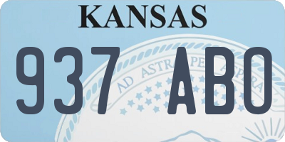 KS license plate 937ABO