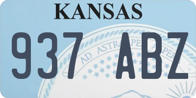 KS license plate 937ABZ