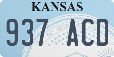 KS license plate 937ACD