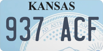 KS license plate 937ACF